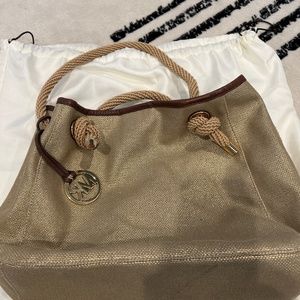 Gold beach bag